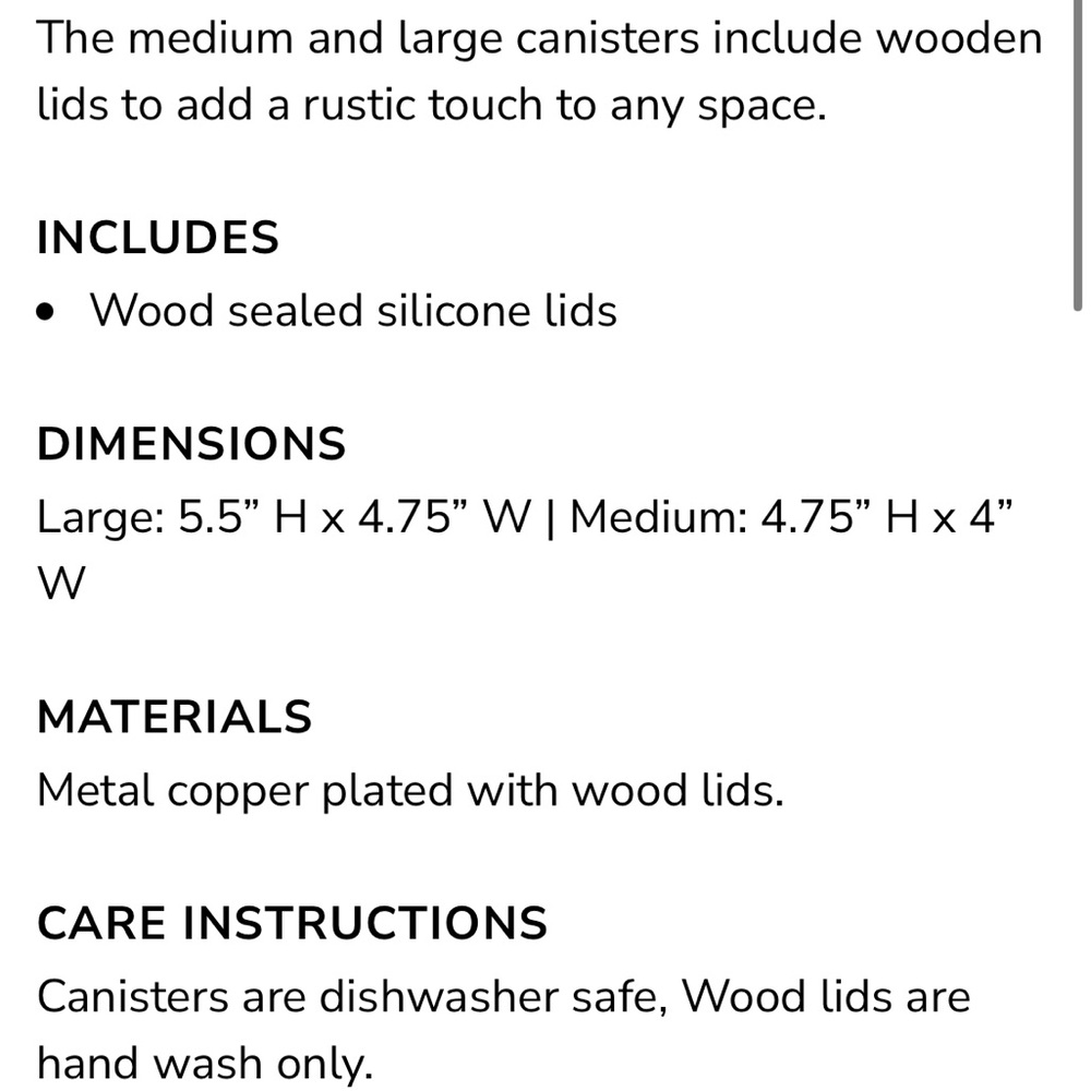 Uncommon James Hammered Copper‎ Canisters - Picture 3 of 5